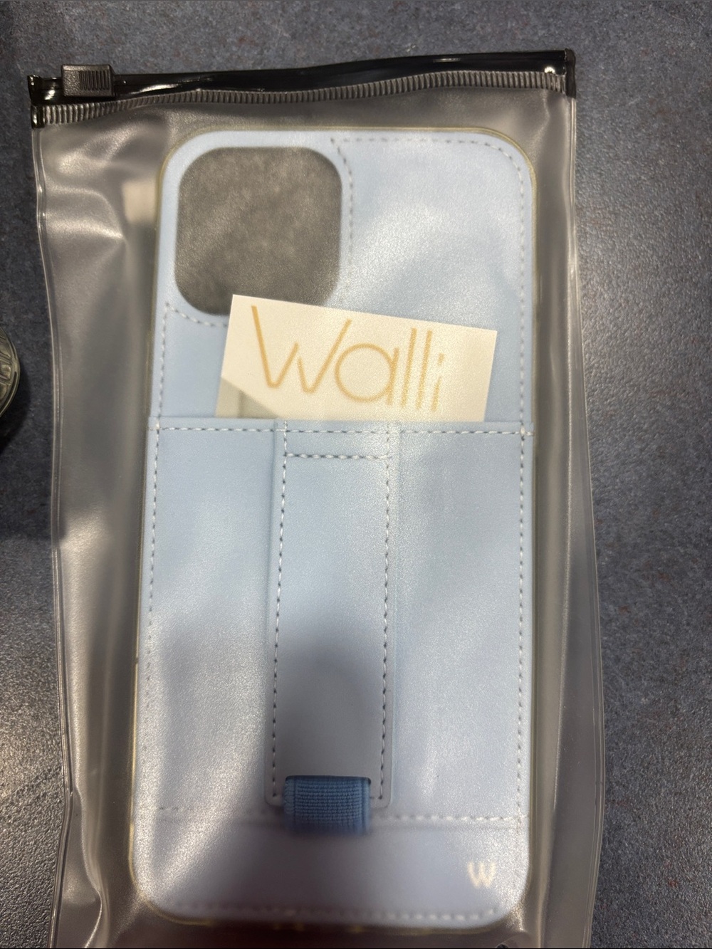 Wallis Pale Blue Card Pocket Phone Case with Camera Cutout